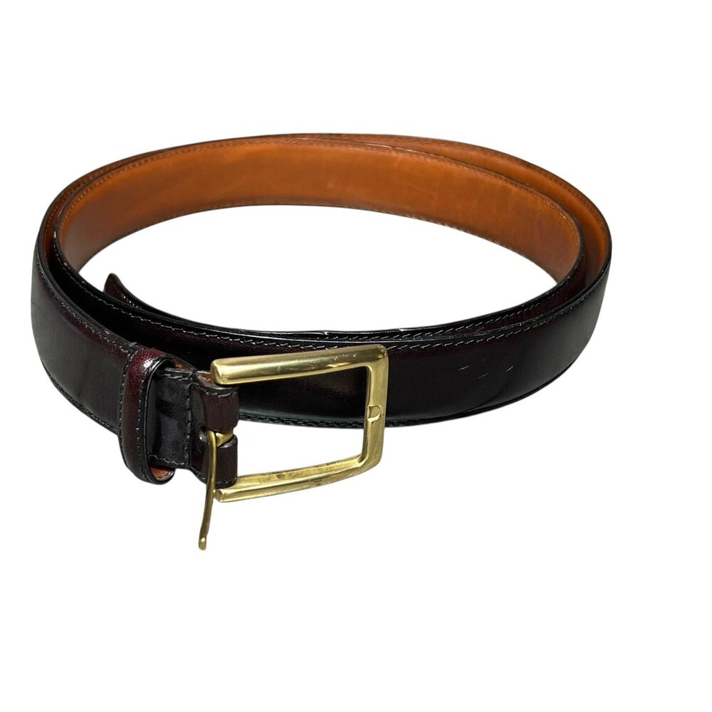 Torino Belt Men's 44 Brown‎ Oil Waxhide Harness Leather Made In USA Minimalist